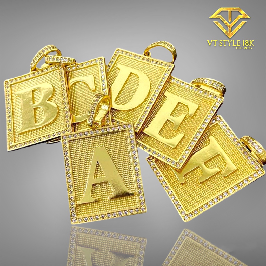 Pingente De Letra Banhado A Ouro 18k Luxo | Shopee Brasil