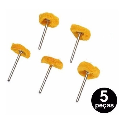 Kit Com 5 Rodas De Pano P/ Polimento Micro Retifica Dremel
