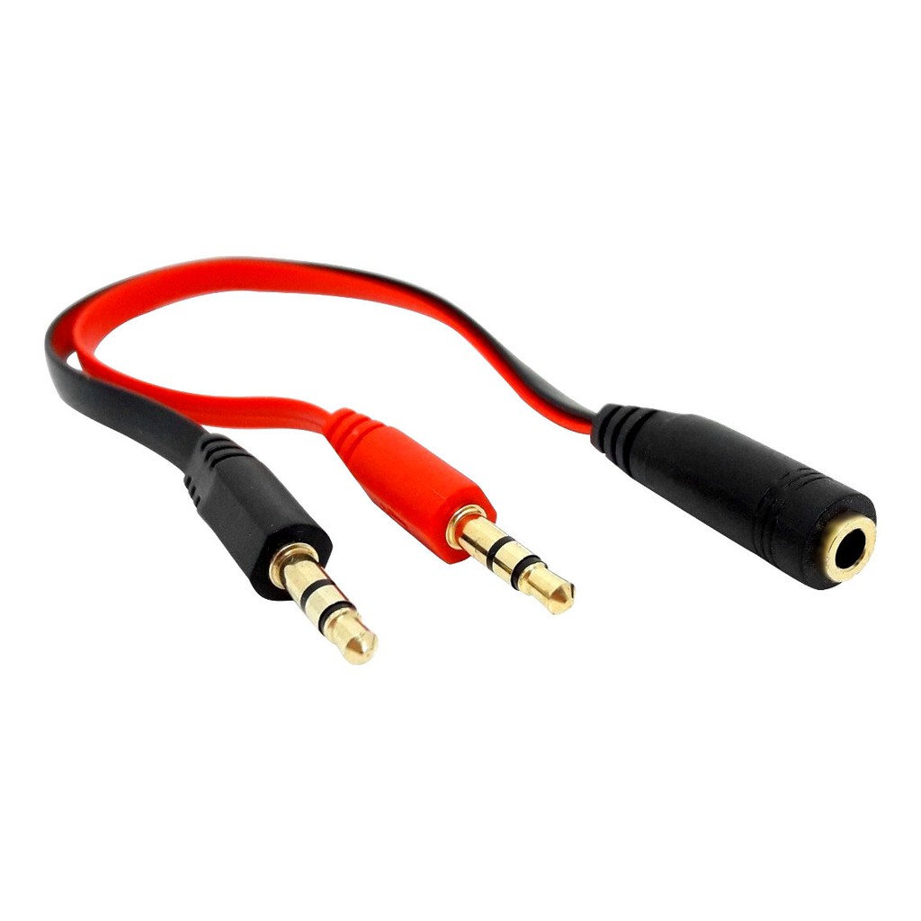 Cabo Adaptador Y 2 P2 Fêmea X P2 Macho Fone Microfone Headset