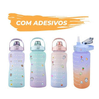 Garrafa de Água Portátil Plástico 2000ML com Adesivo