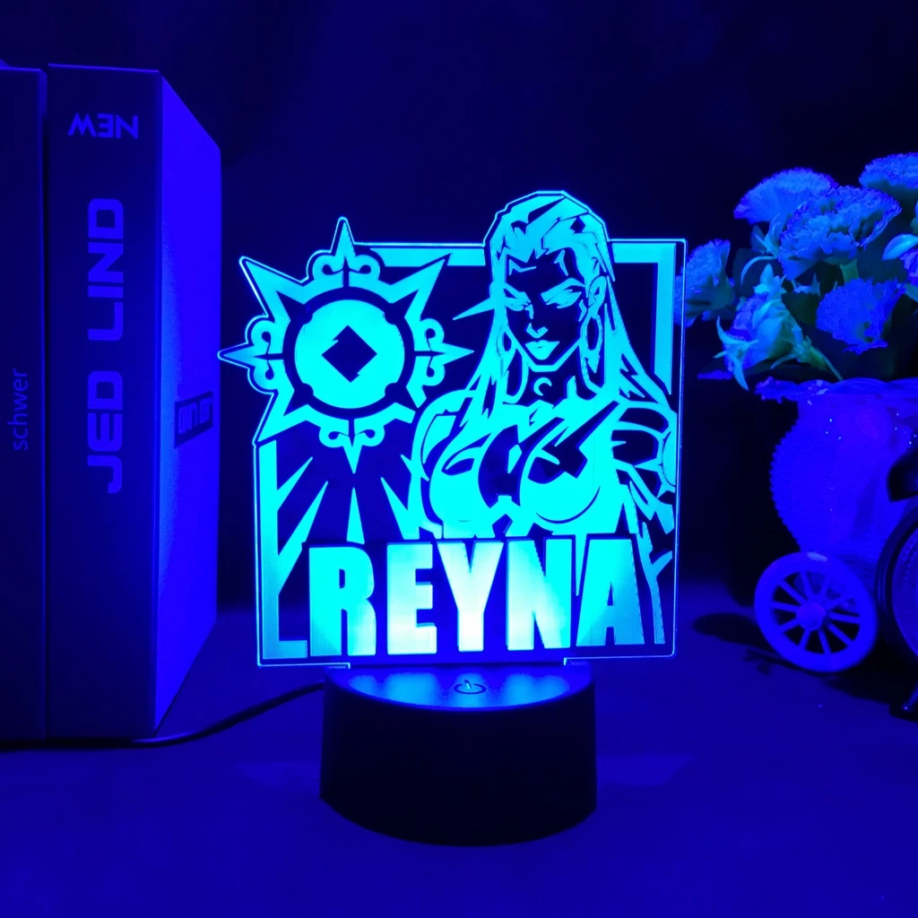 Jogo De Tiro Valorant Reyna 3d Luz Noturna Para Ventilador E-sports Xmas Gift led Ideia Criativa Lâmpada De Mesa