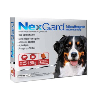 Nexgard Antipulgas Caes 25 A 50kg Combo 3 Comprimidos