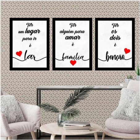 Kit 3 Quadros Significado Família e Amor 45x34cm - com vidro - Quadros  On-line - Quadro Decorativo - Magazine Luiza