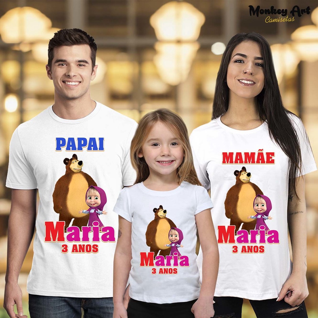 Roupa masha eo urso mae hot sale e filha