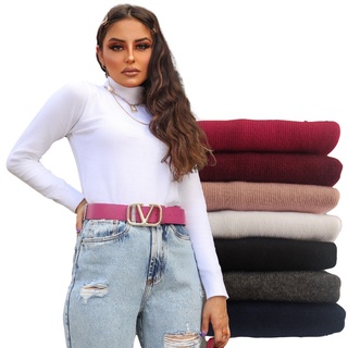 Blusa Cacharrel Feminina Lã Trico Tricot Gola Alta Atacado