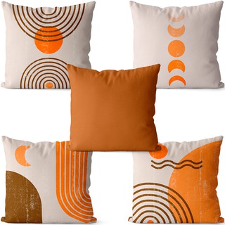 Kit 5 capas de almofadas decorativa tons terroso
