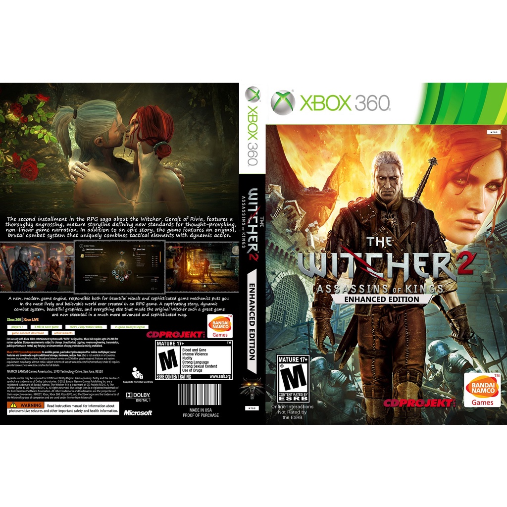 Jogo Xbox 360 The Witcher 2: Assassins of Kings Enhanced Edition Original -  TH Games Eletrônicos e Celulares