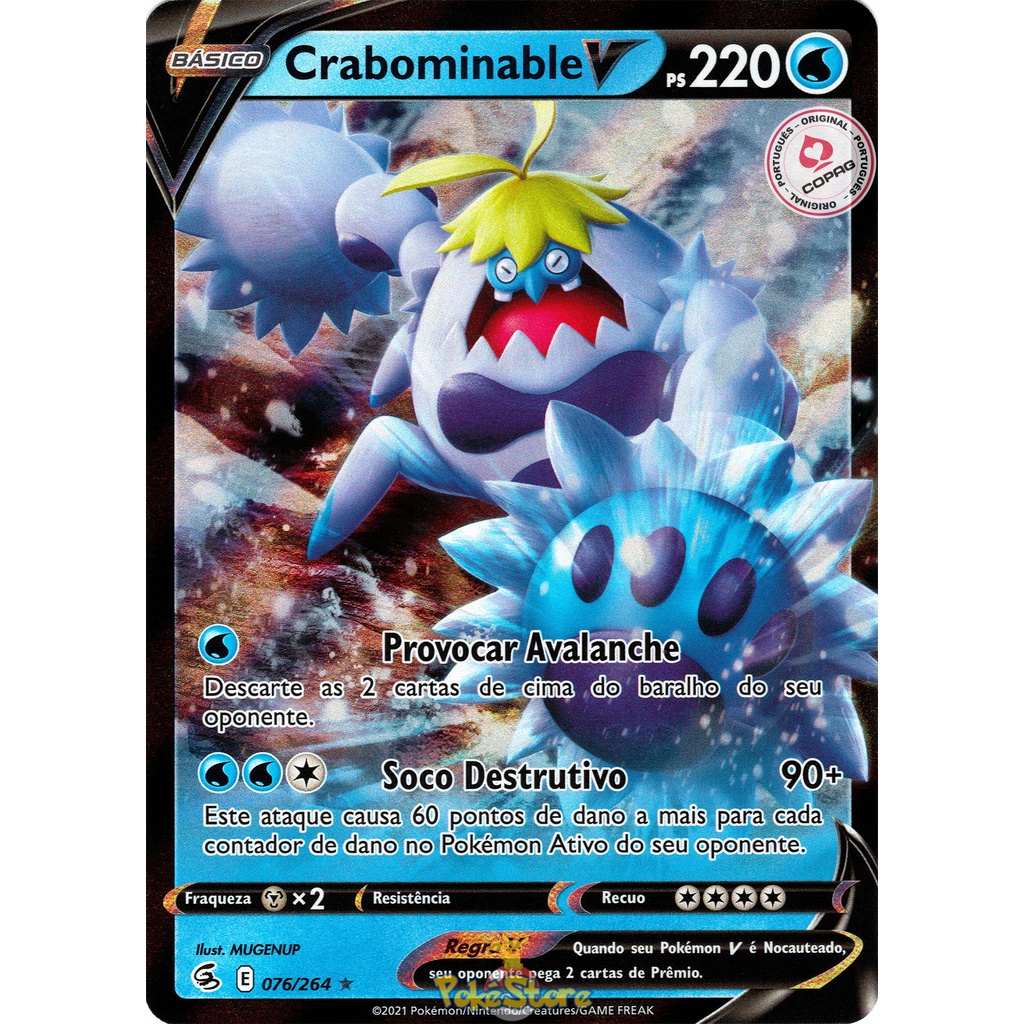 Carta Pokemon Crabominable V Portugu s Card Original Copag Shopee Brasil