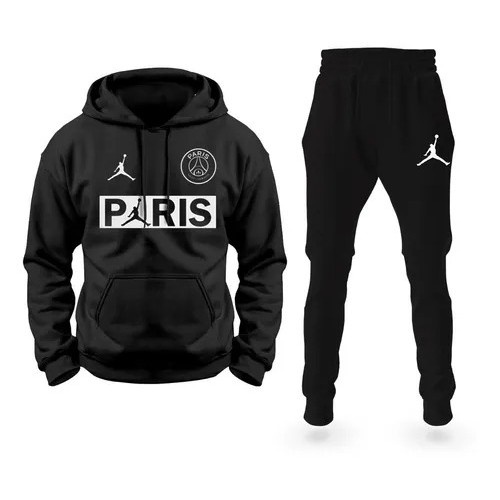 Conjunto Moletom PSG Paris Saint Germain Unissex Blusa + Calça Agasalho