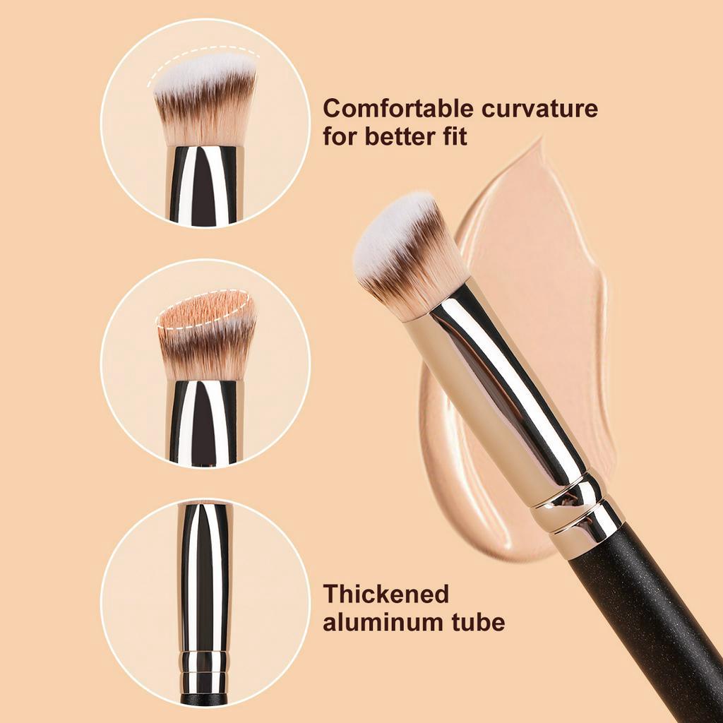 1pc Escova Triangular Preta para Cabelos Suaves e Escova Maquiagem de Beleza