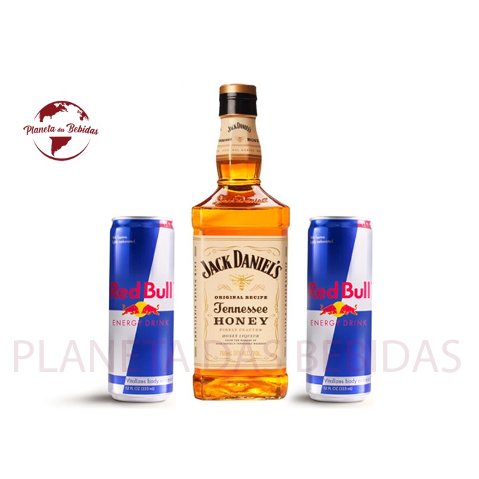 Odds efterfølger Uenighed Combo Whisky Jack Daniels Honey 1000 ml + 2 Energético Red Bull 250 ml |  Shopee Brasil