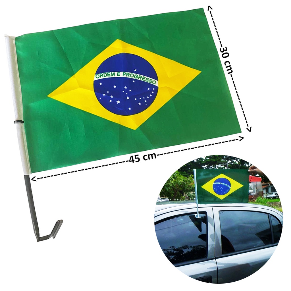 Bandeira do Brasil Pequena - 100% Poliéster - 0,75M X 1M