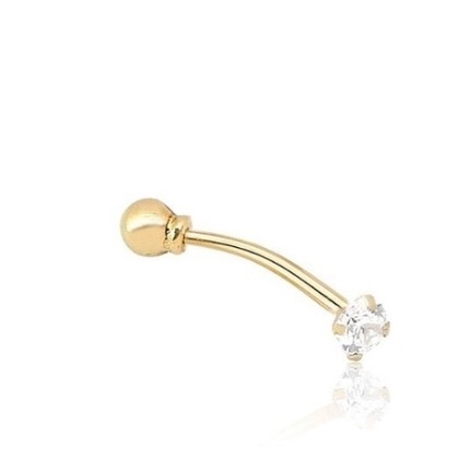 Piercing De Sobrancelha Bolinha Em Ouro 18k