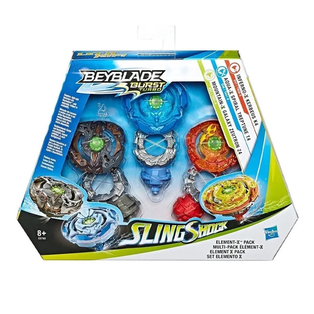 Arena Beyblade Burst + Lançador Medidor de Potencia + Kit Elemento X Hasbro