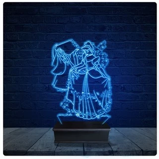 Luminária Led Acrilico Abajur - Princesa Cinderela disney 03