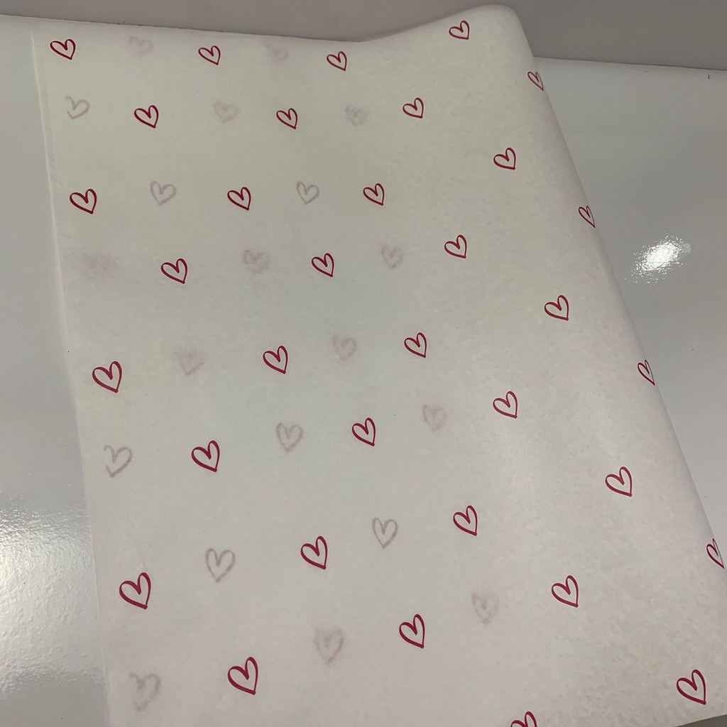 Papel seda 100 unidades - personalização “CORAÇÕES”