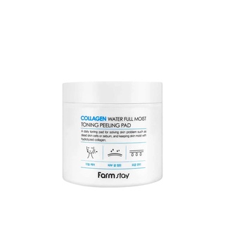 farmstay collagen water full moist toning peeling pad 150g 70 pads