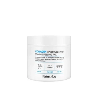 farmstay collagen water full moist toning peeling pad 150g 70 pads