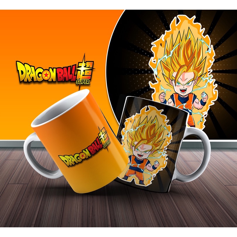 Caneca de Porcelana Dragon Ball Z Com Nome Super Saiyajin