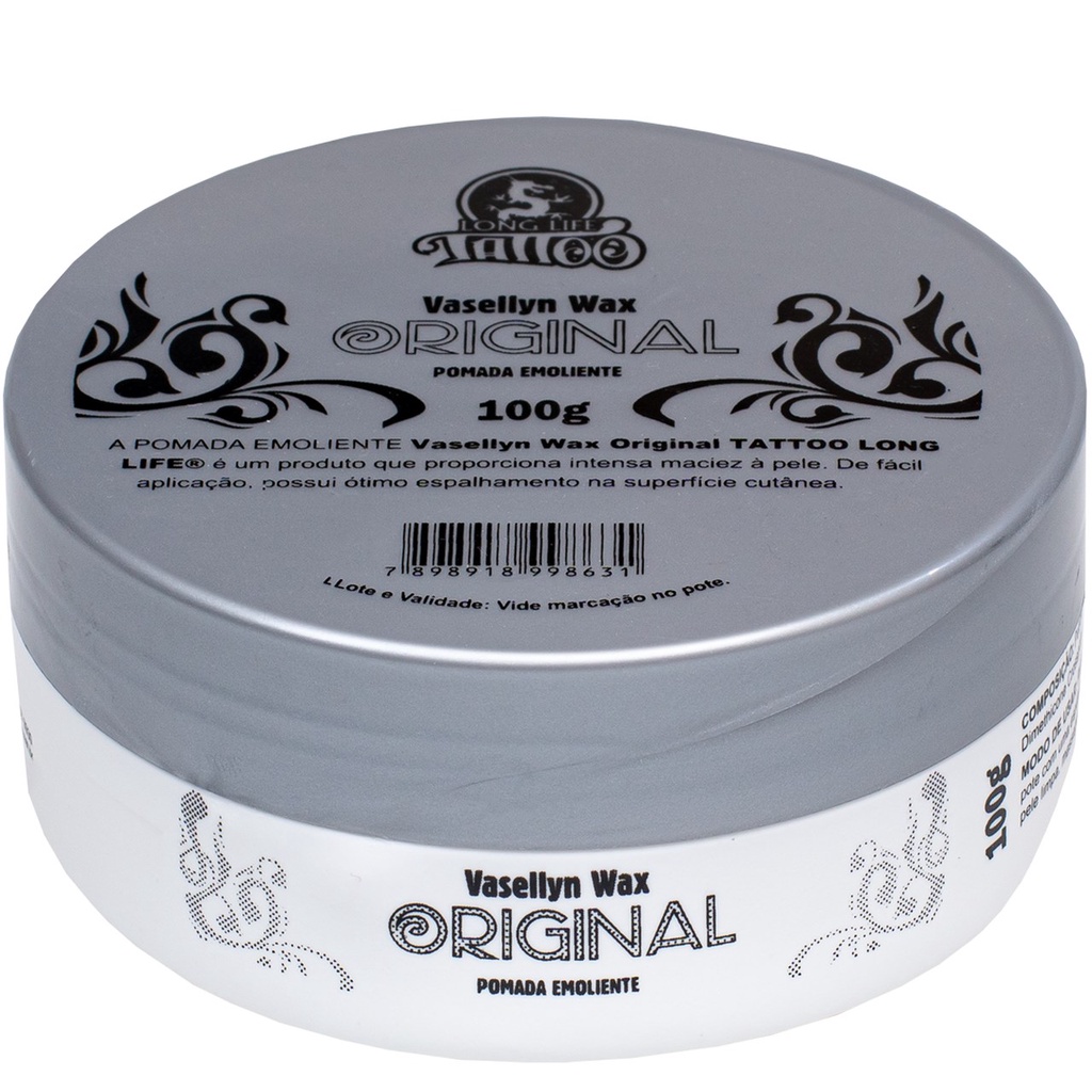 Vaselina para Tatuagem e Micropigmentação Vasellyn Wax Original 100g ...