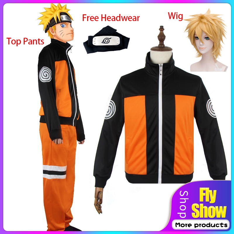 Anime Naruto Two- Piece Suit Uzumaki Hokage Shippuden Uniforme E Cabeça Cosplay Traje Adulto Halloween Vestuário Vestido De Natal Up