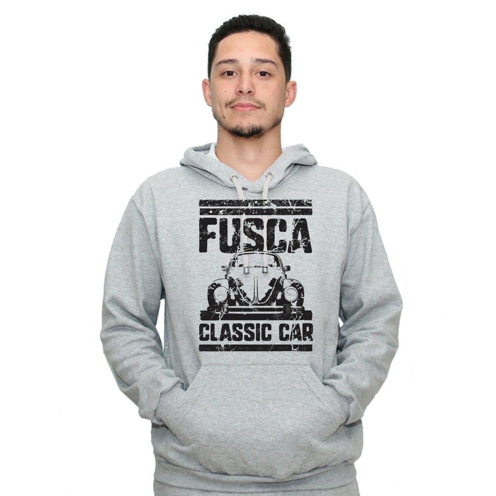 Blusa De Moletom Frio Estampa Fusca Masculino Com Capuz e Bolso | Shopee  Brasil