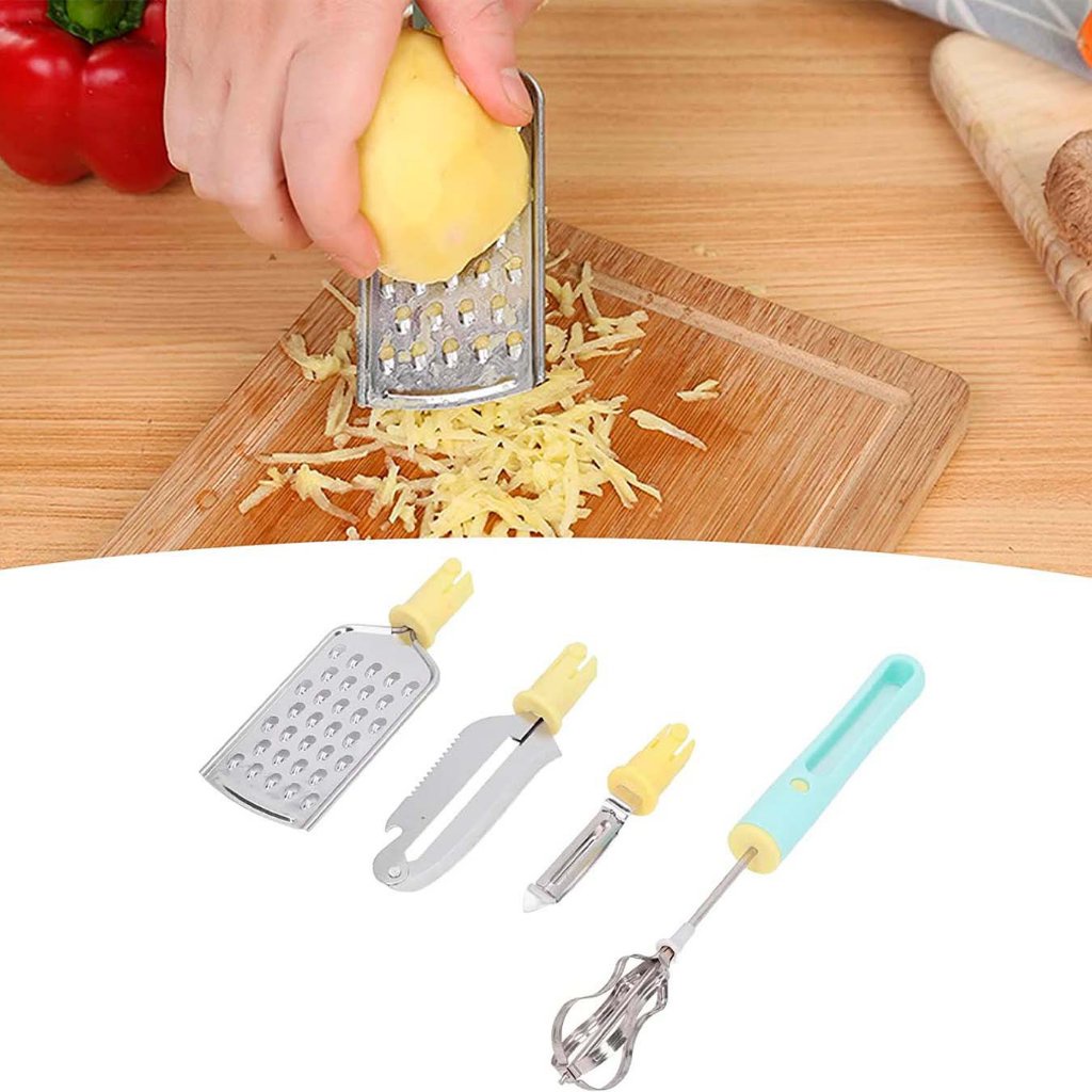 Conjunto Utensílios de Cozinha 4 Em 1 Ralador Faca Batedeira ...