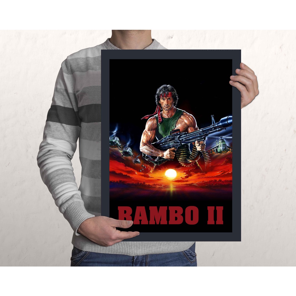 Quadro Rambo 1, 2, 3, 4, ou 5 Filme A3 - com Acrílico Na Frente ...