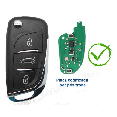 Chave Canivete Para Alarme Positron Cromada Serve Para Toda Linha + Lâmina + Emblema