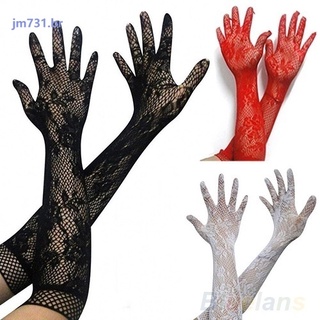 Luvas de renda Crânio Jacquard Luvas de renda preta Luvas femininas de  proteção solar Luvas curtas de tule elásticas Moda gótica de Halloween  (cor