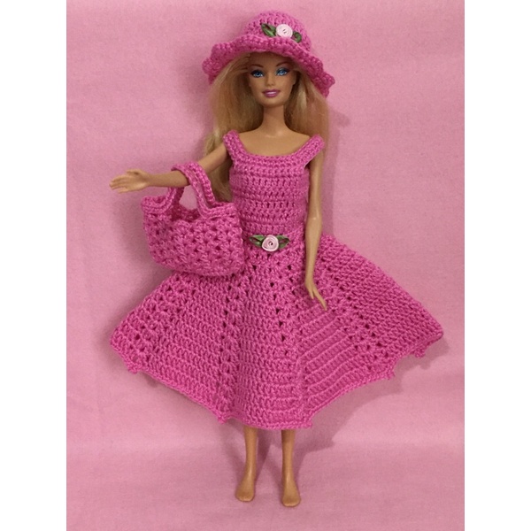 Vestido de store crochê para barbie