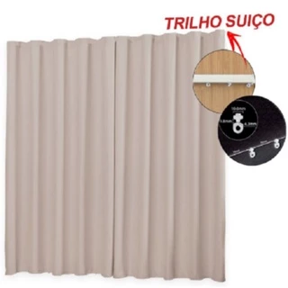cortina blackout tecido trilho suisso 4x2,70 corta luz