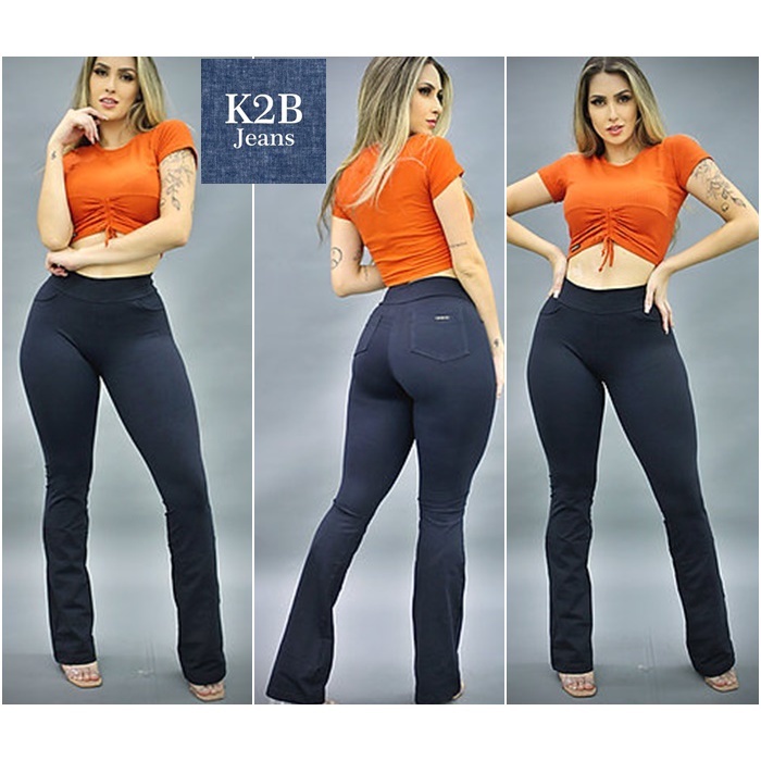 Kit 2 Calças Legging K2b Cós Alto Feminina Original