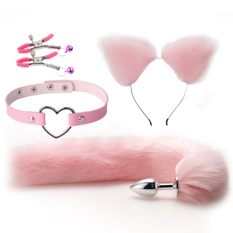 Sexy Ear Clip Nipple Backyard Plug Anal Homem Aparelho Feminino Produtos Sexuais sm Fato De Metal Rabo De Raposa