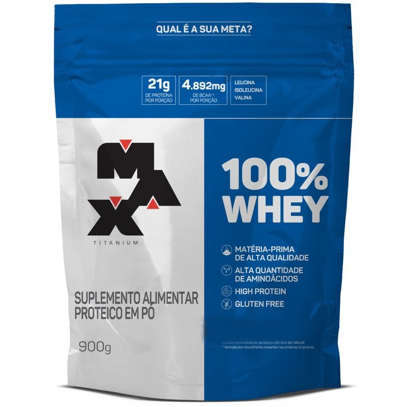 100% Whey Max Titanium – Refil 900gr