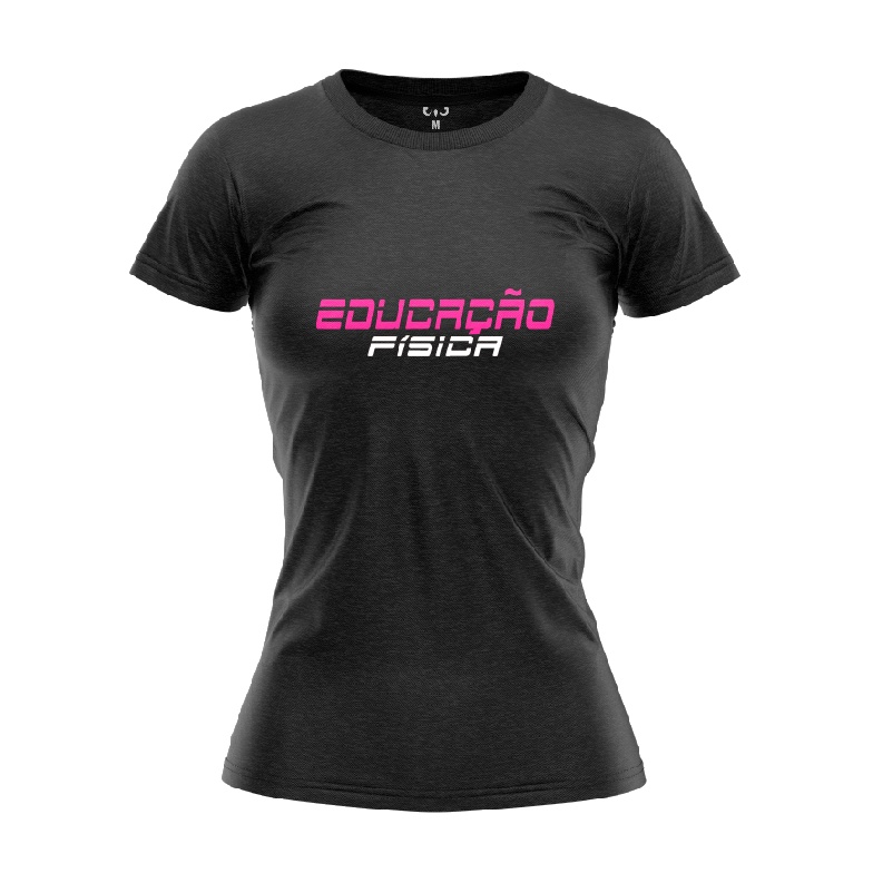 Camiseta Educação Física Feminina Dry fit Academia Personalize Com Seu Nome