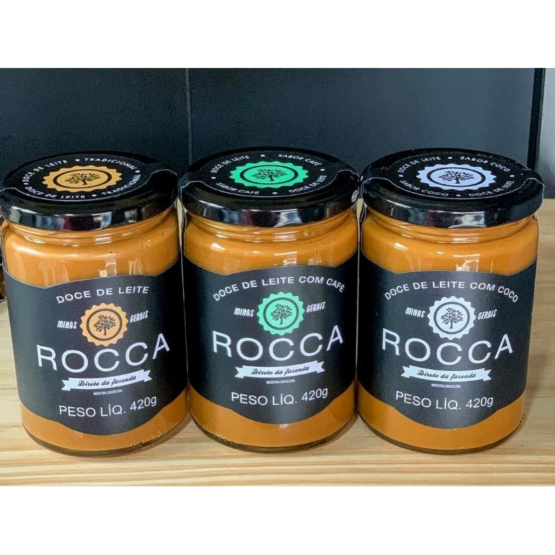 Kit 3 doces Rocca: 1 Tradicional, 1 Café e 1 Coco | Shopee Brasil