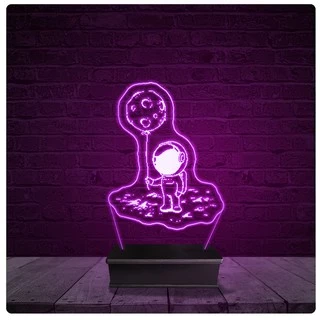 Luminária e Abajur Acrílico Led - Astronauta Desenho 39