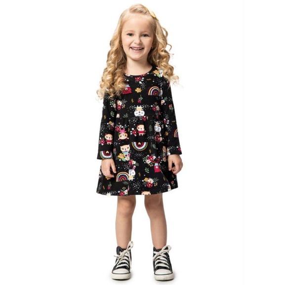 Vestido malwee infantil manga hot sale longa