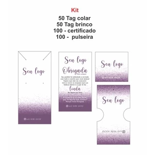 kit 300 cartelas personalizadas para joias