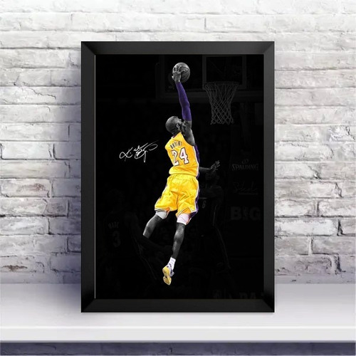 Quadro Kobe Bryant Lenda Basquete Poster Moldurado