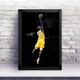 Quadro Kobe Bryant Lenda Basquete Poster Moldurado