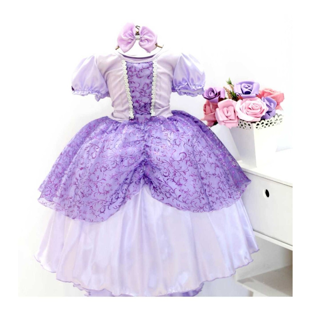 Vestido Princesa Sofia Lilas modelo Júlia infantil