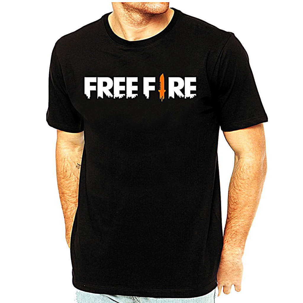 camiseta free fire logo ,faca ,personalizada com seu nome