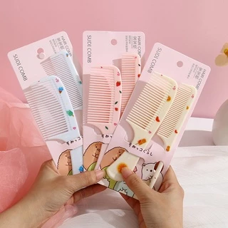 2Pcs/Set Pente De Escova Para Crianças Meninas Bonitas Recém-Nascidos Conjunto De Plástico Anti-Estático Bebês