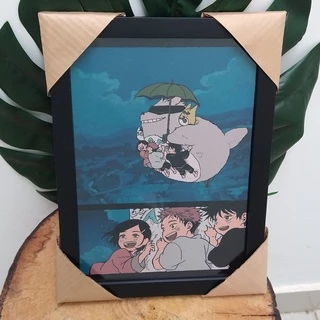 Quadro decorativo com moldura e vidro Jujutsu no Kaisen anime geek pôster