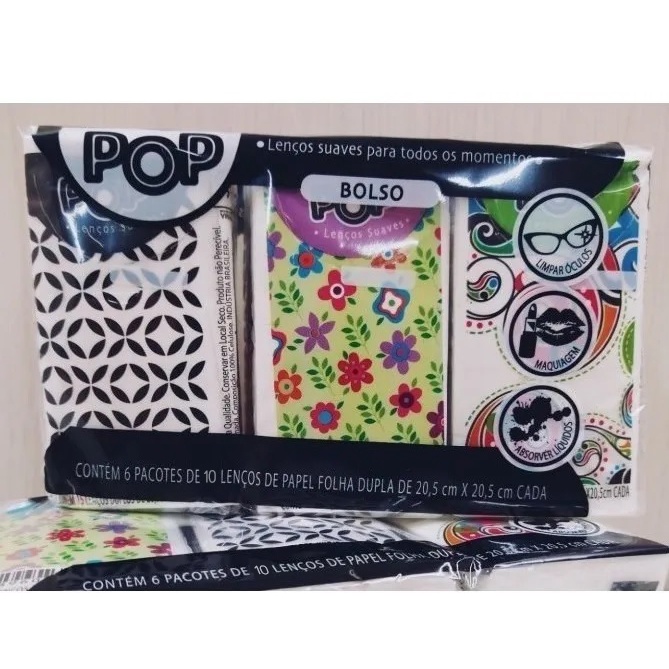 Pacote Com 6 Lenços De Bolso Papel - Marca Pop