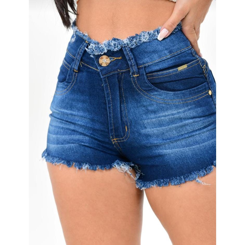 Short Feminino Jeans Curto Com Lycra Plus Size 36 Ate 60