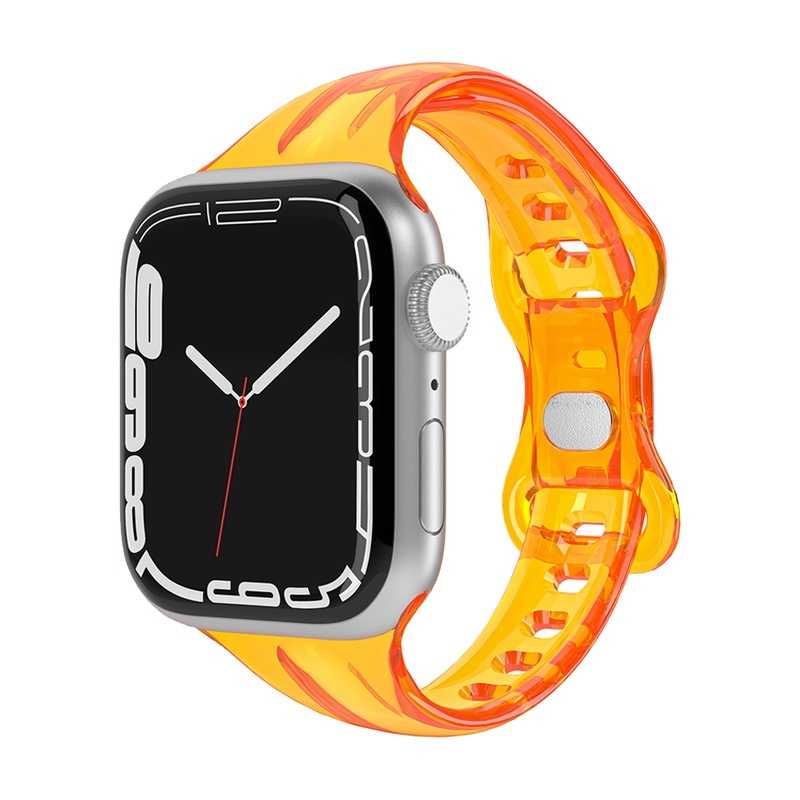 Para Apple Watch Band 45mm 40mm 38mm 41mm 44 Mulheres Garota Transparente Silicone Macio Claro iWatch Series 7 6 SE 5 4 3