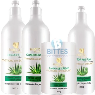 Kit Hidratação Mamona e Babosa Hábito Cosméticos